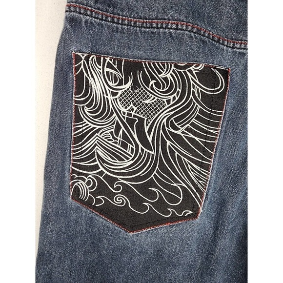 Coogi Australia Shorts Mermaid Hip Hop Baggy Embroidered Streetwear Denim Men 42 - Picture 11 of 15